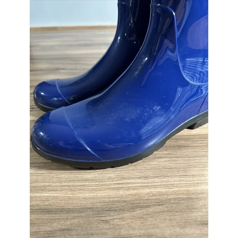 UGG‎ Women's Glossy Rubber Shaye Blue Waterproof Rain Boots PLEASE READ